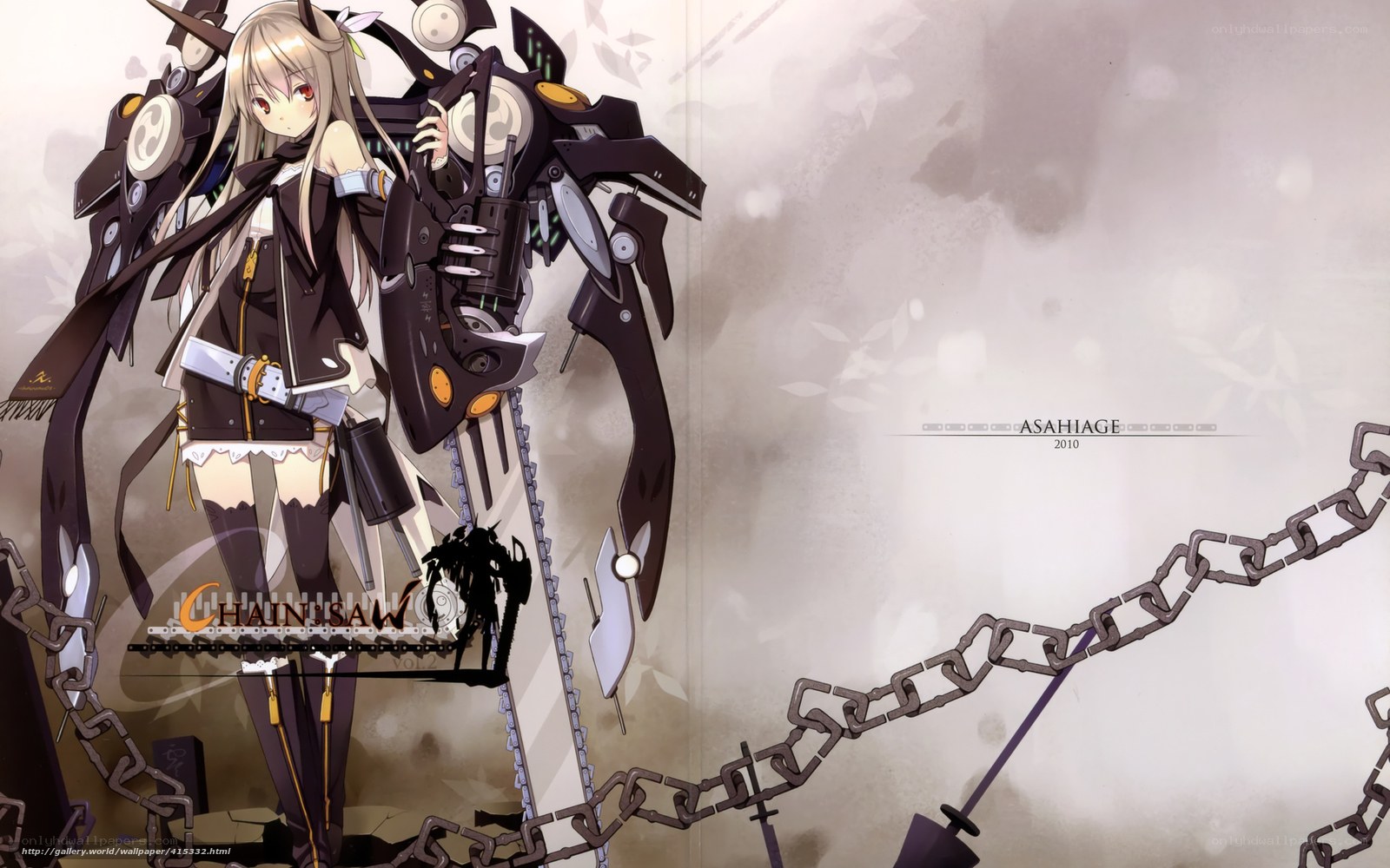 Anime girl with chainsaw mech