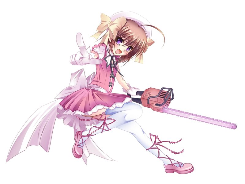Anime Girl with Chainsaw — Pink