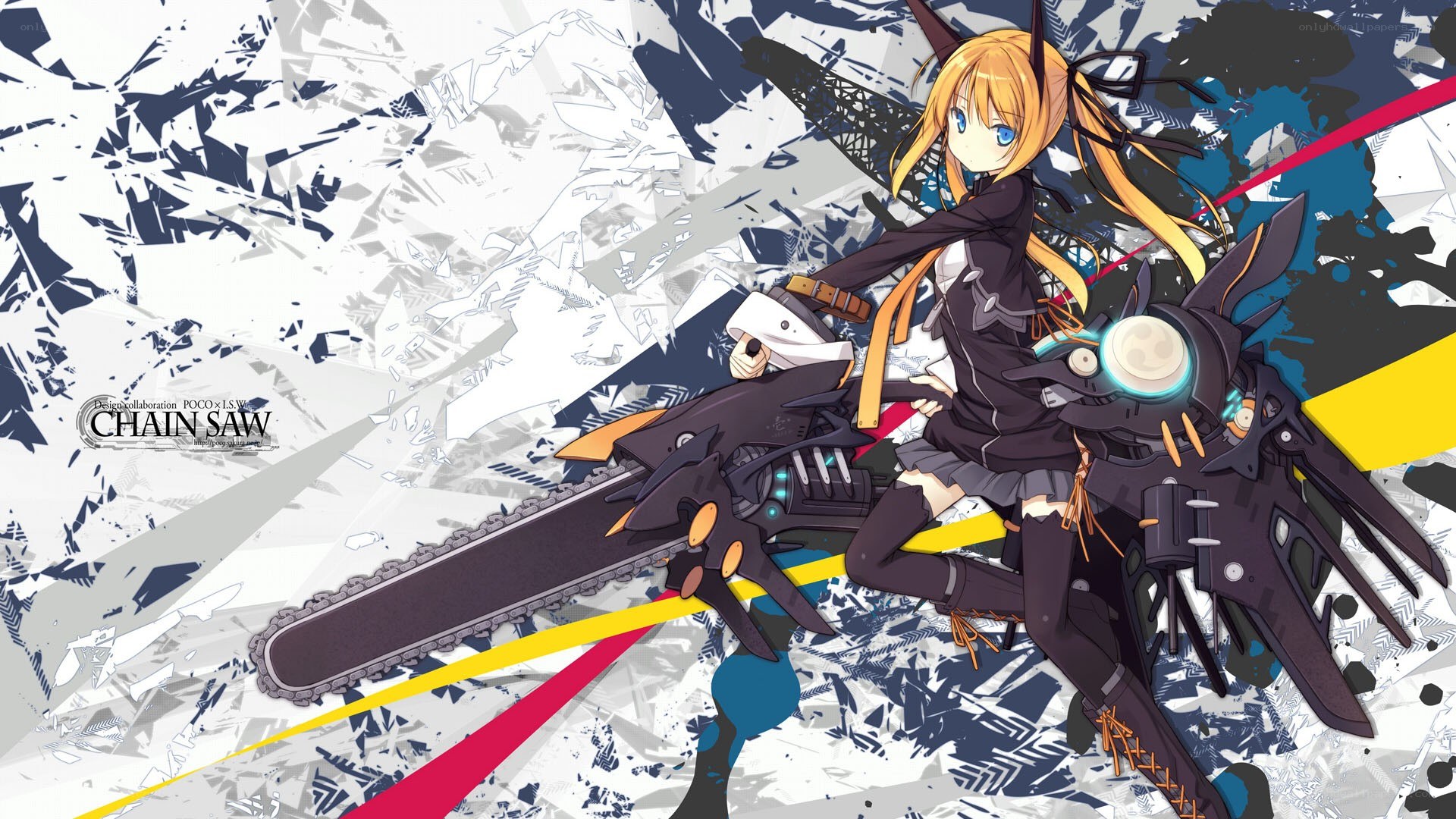 Anime girl with chainsaw weapon