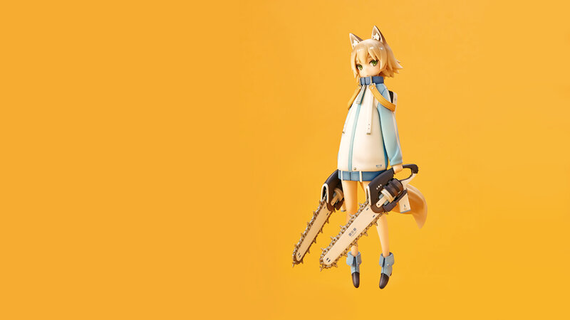 Anime Girl with Chainsaws — Yellow