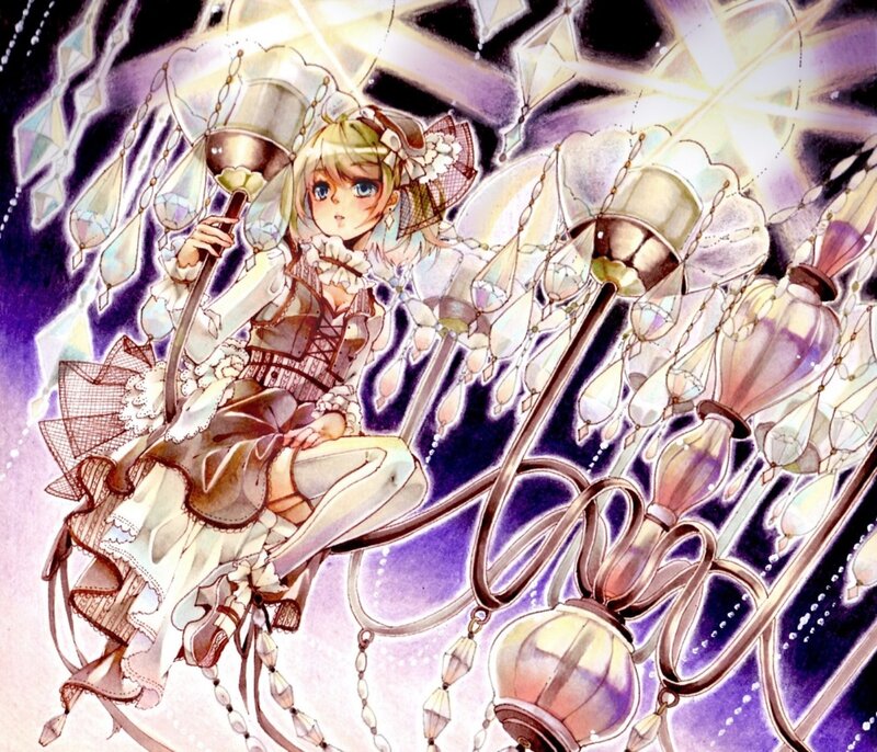 Anime Girl with Chandelier