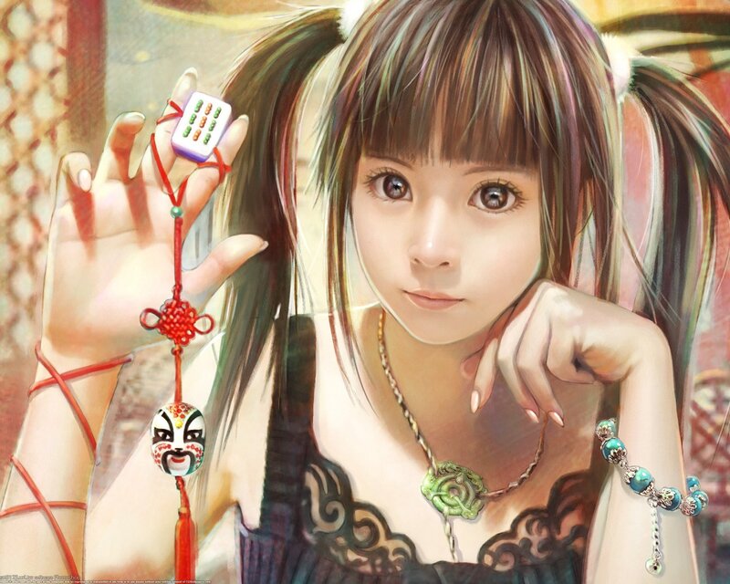 Anime Girl with Charms