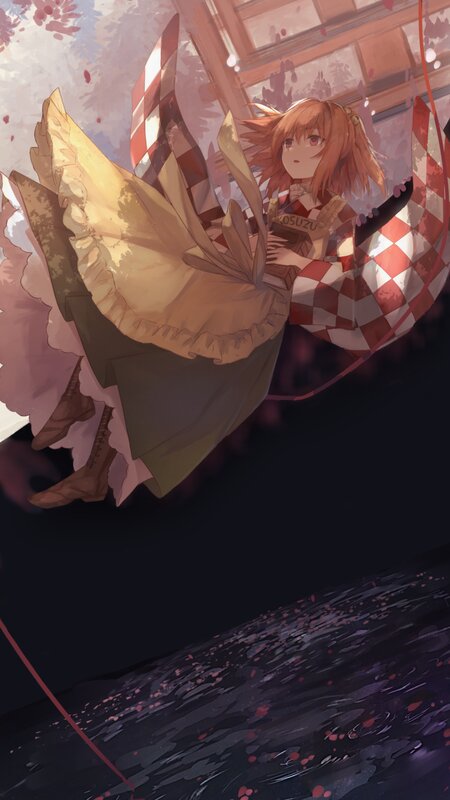 Anime Girl with Checkered Umbrella