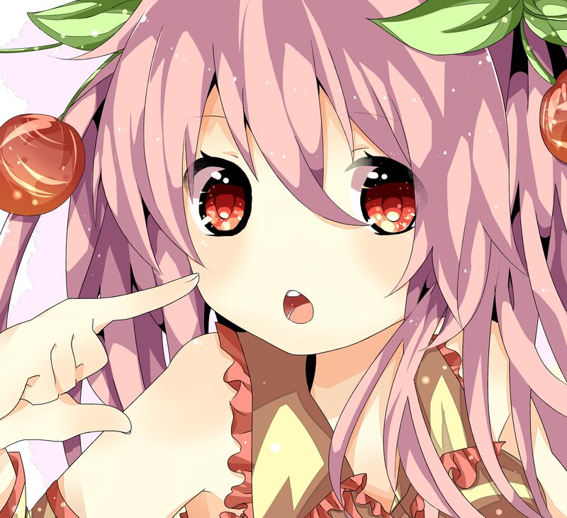 anime girl with cherries
