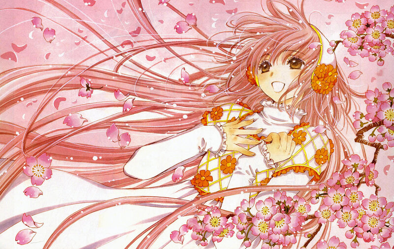 anime girl with cherry blossoms