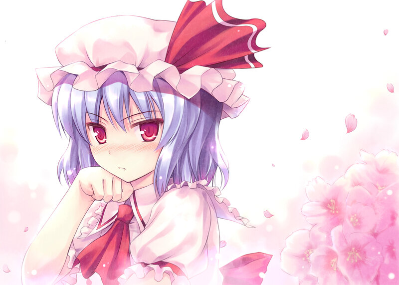 anime girl with cherry blossoms