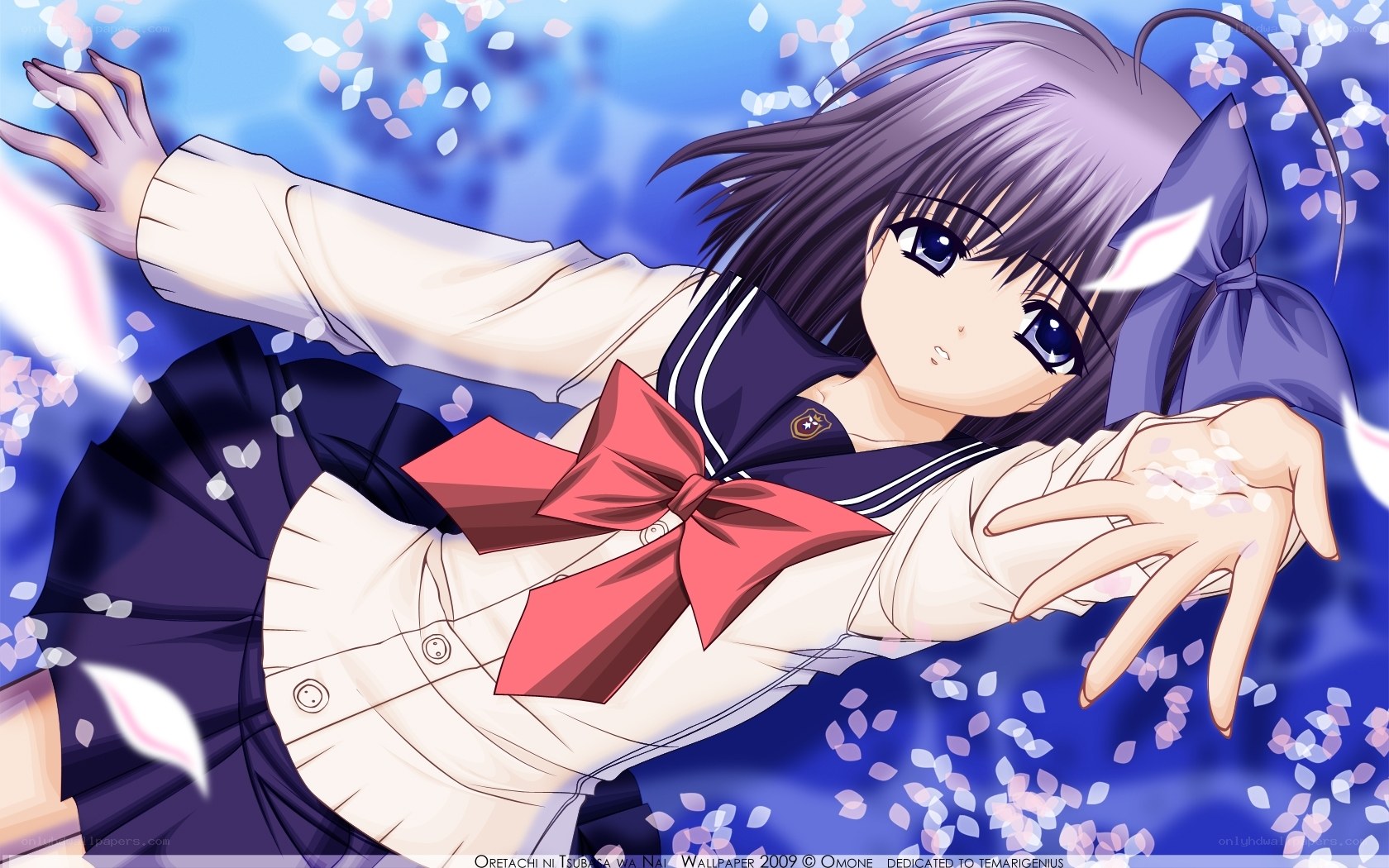 anime girl with cherry blossoms