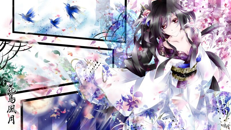 Anime girl with cherry blossoms