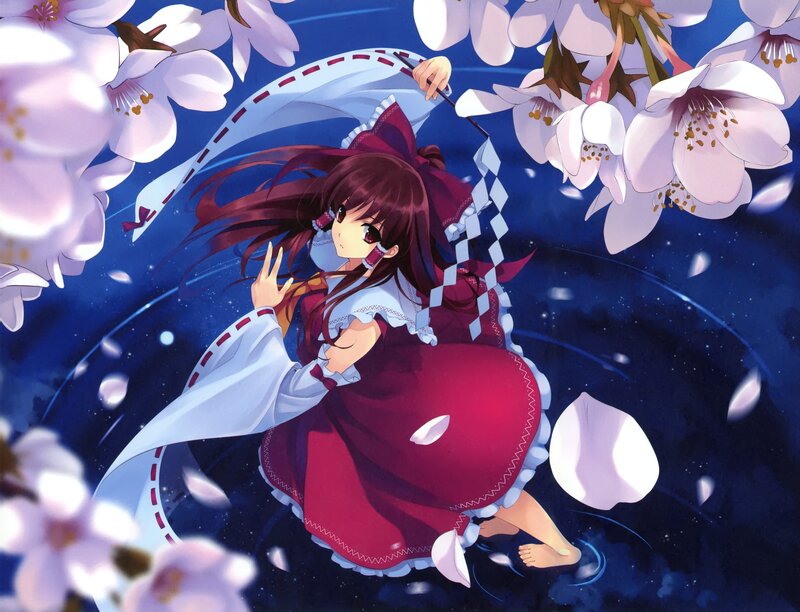 anime girl with cherry blossoms