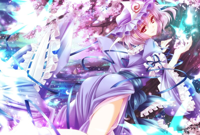 anime girl with cherry blossoms