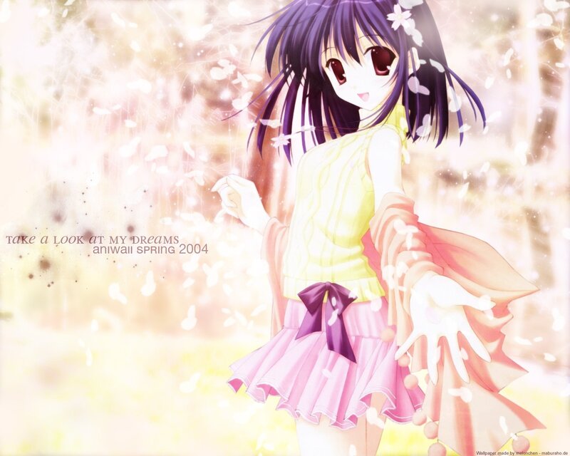 Anime girl with cherry blossoms