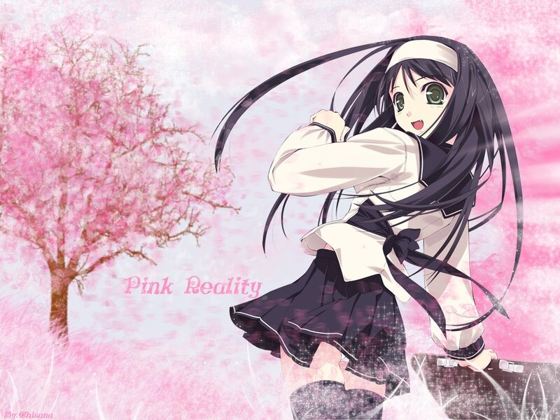 Anime girl with cherry blossoms