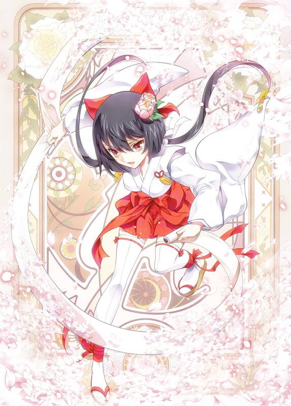 anime girl with cherry blossoms