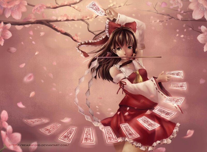 anime girl with cherry blossoms