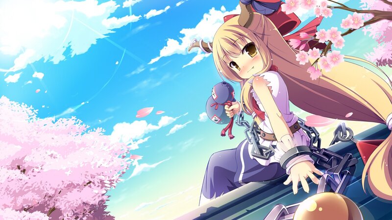 Anime girl with cherry blossoms