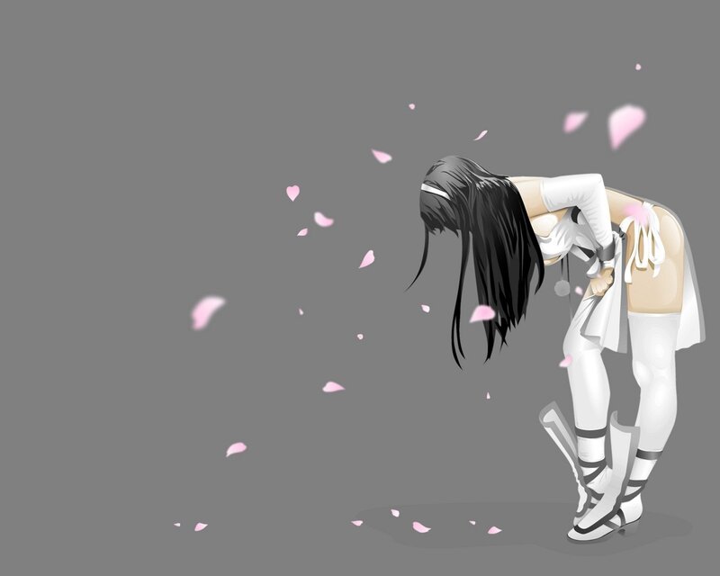 anime girl with cherry blossoms