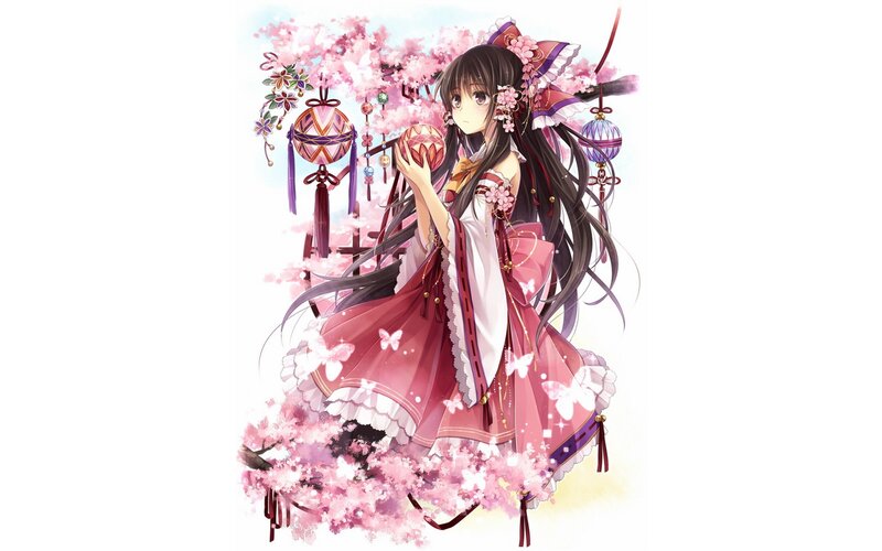 anime girl with cherry blossoms