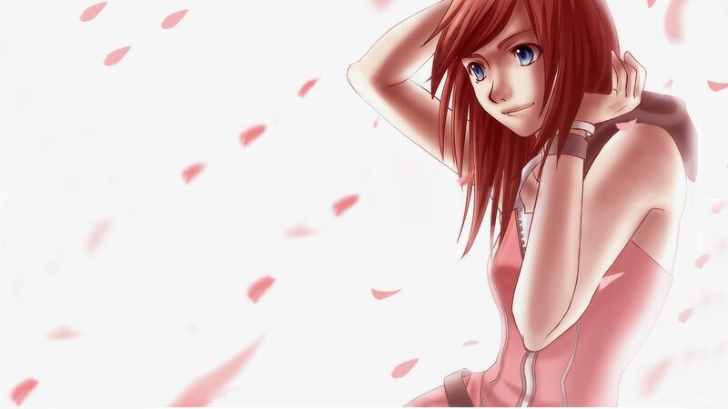 anime girl with cherry blossoms