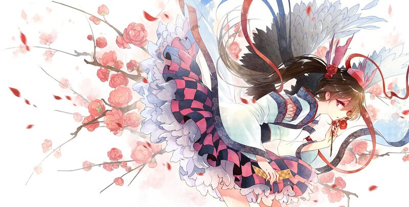 Anime girl with cherry blossoms