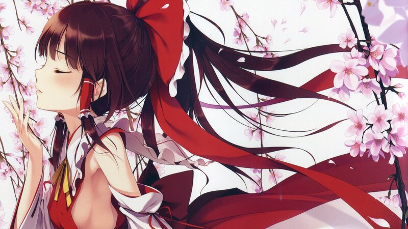 Anime girl with cherry blossoms