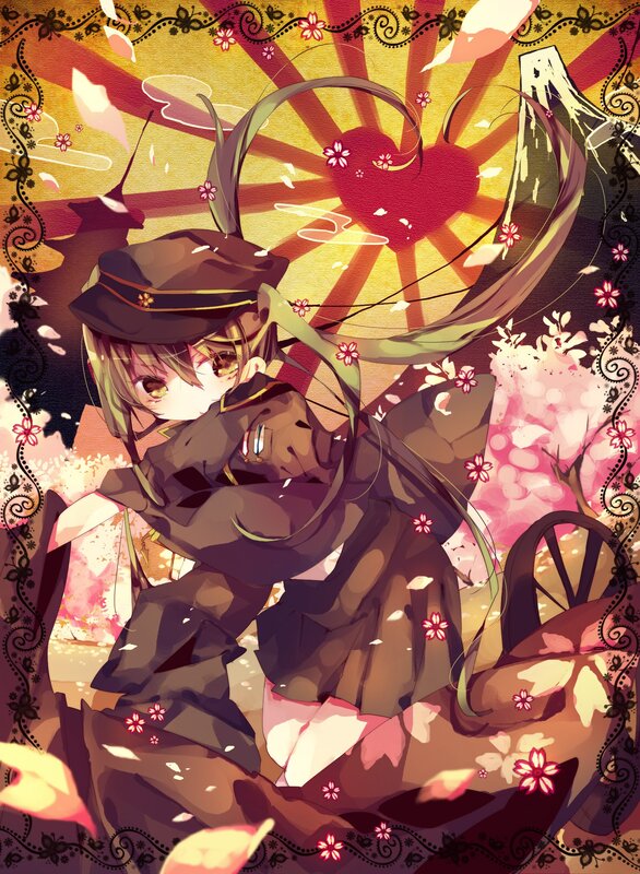 anime girl with cherry blossoms