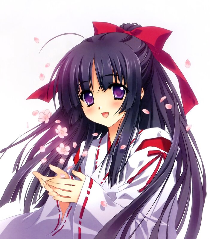 anime girl with cherry blossoms