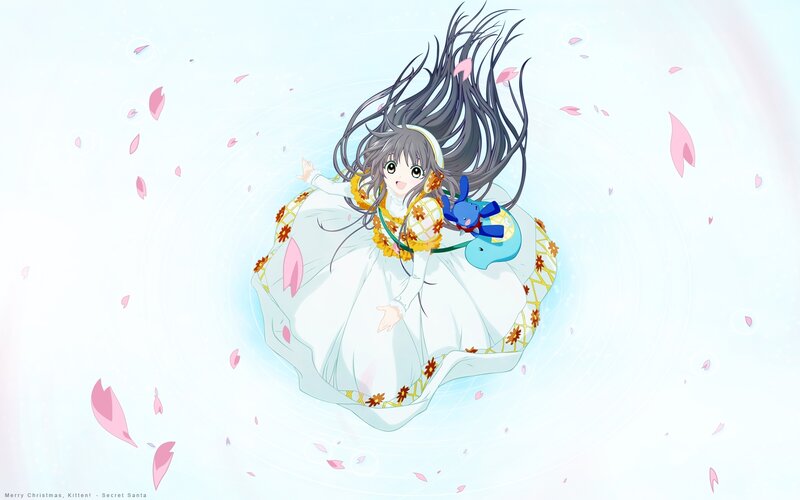 anime girl with cherry blossoms