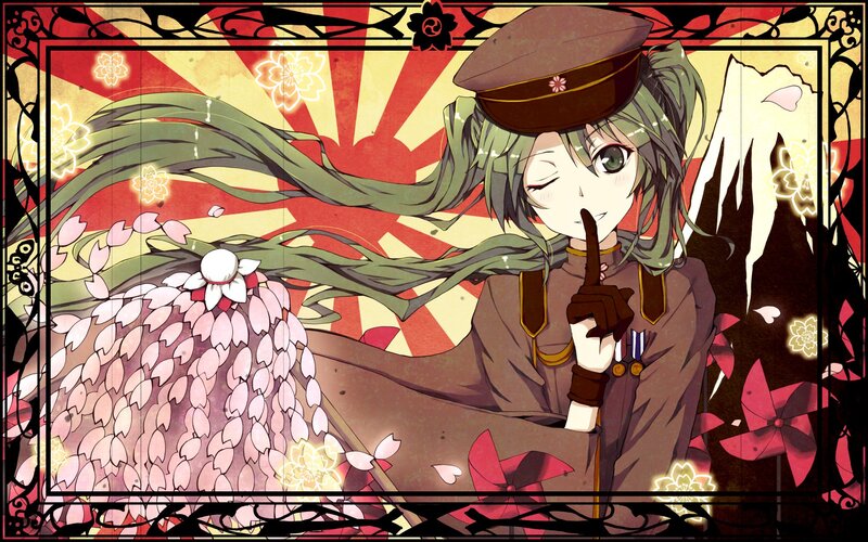 anime girl with cherry blossoms