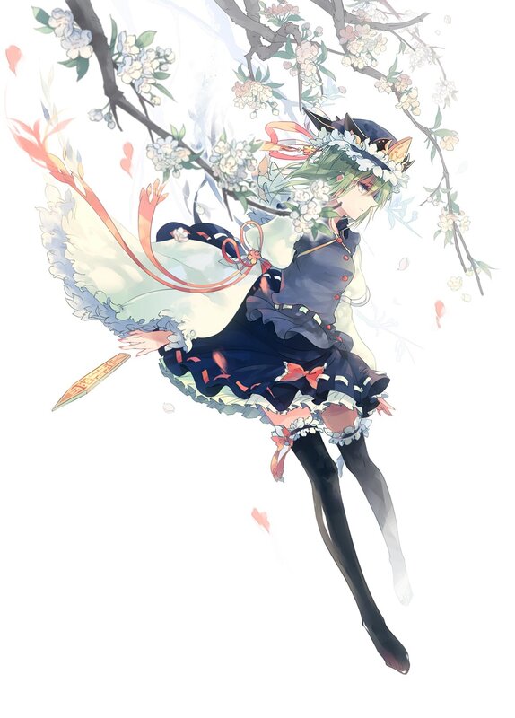 anime girl with cherry blossoms
