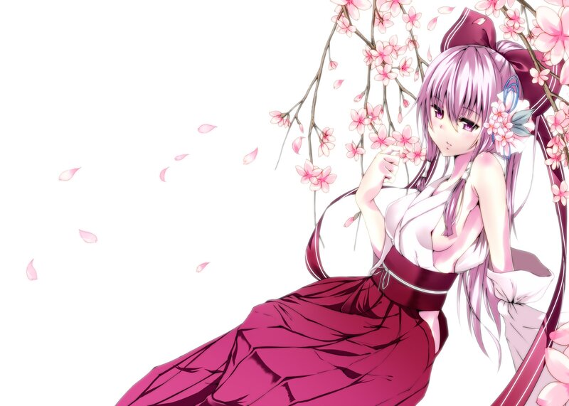 anime girl with cherry blossoms