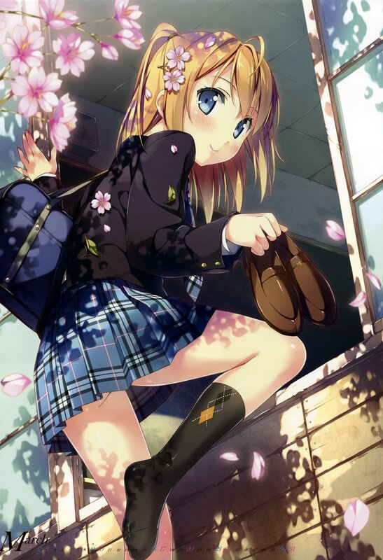 Anime girl with cherry blossoms