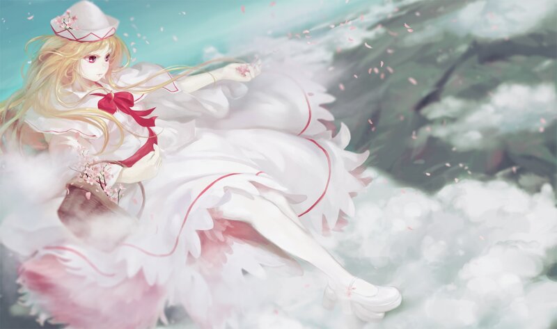 Anime girl with cherry blossoms