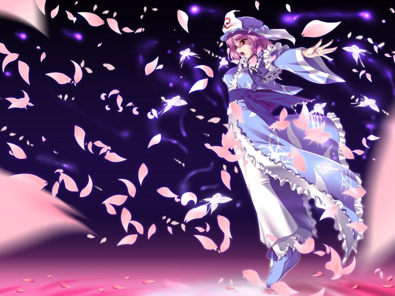 anime girl with cherry blossoms
