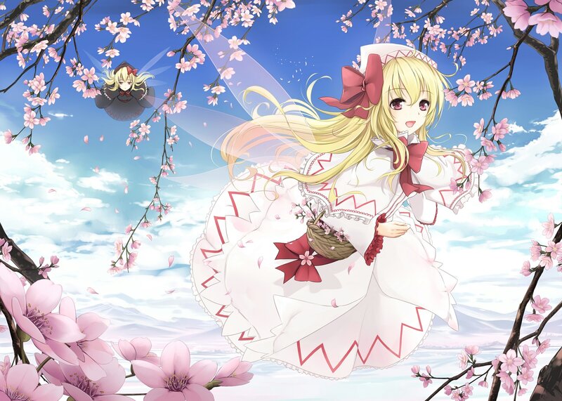 Anime girl with cherry blossoms