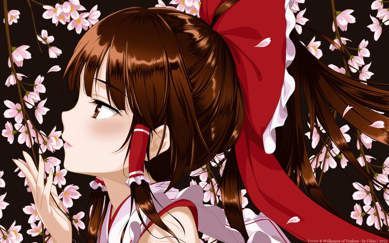 anime girl with cherry blossoms