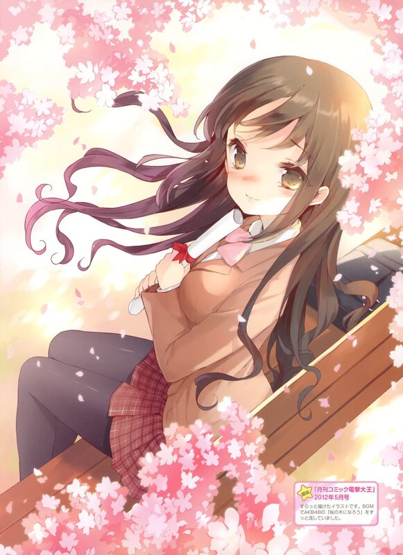 Anime girl with cherry blossoms