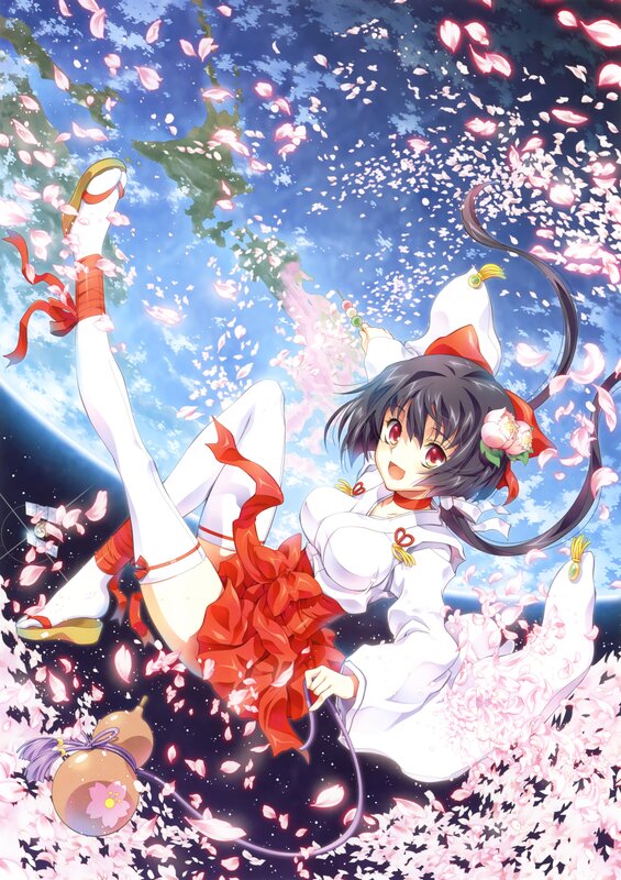 anime girl with cherry blossoms