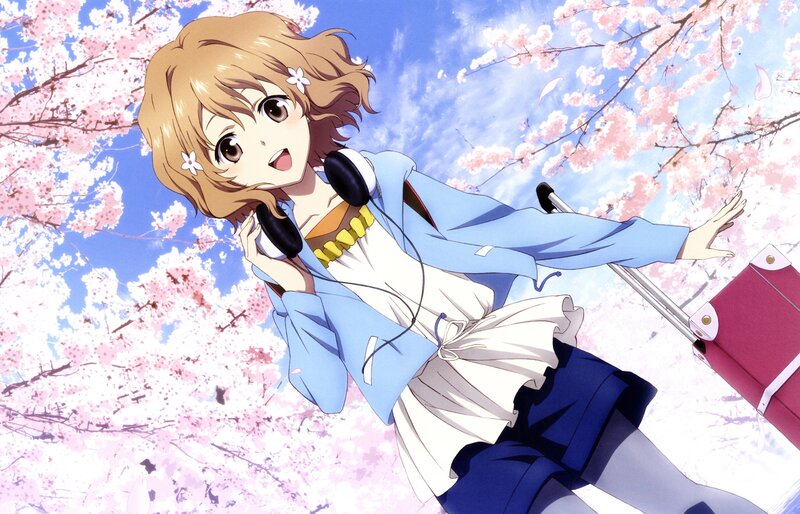 Anime girl with cherry blossoms