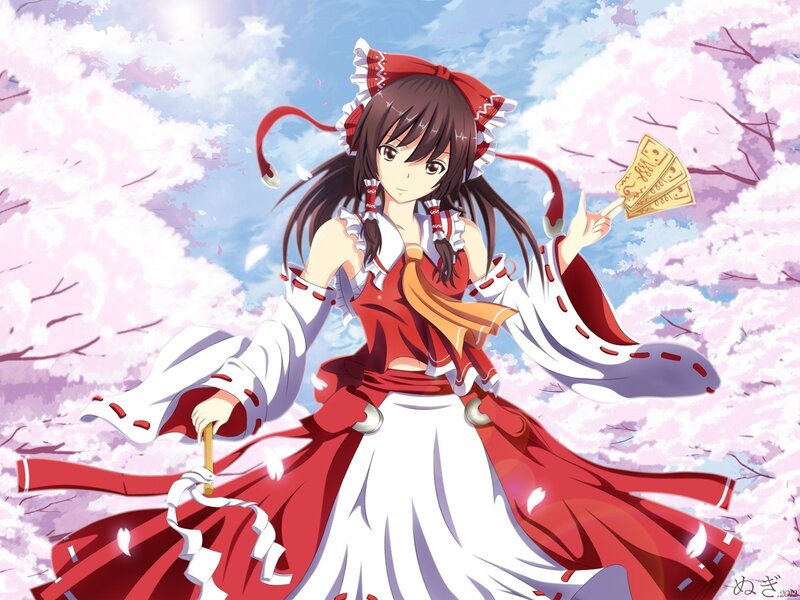 Anime girl with cherry blossoms