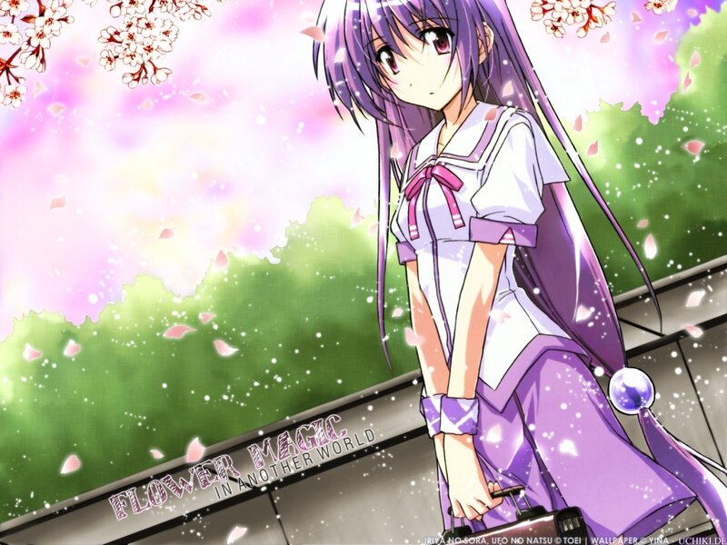 Anime girl with cherry blossoms