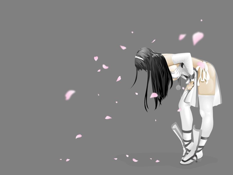 anime girl with cherry blossoms