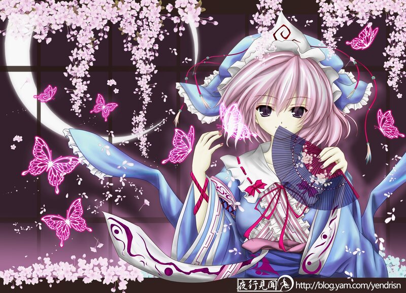 anime girl with cherry blossoms