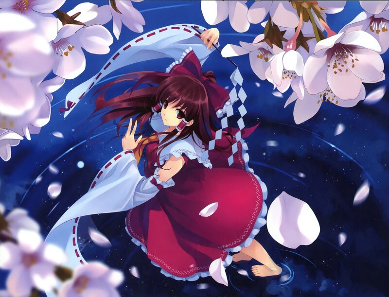 anime girl with cherry blossoms