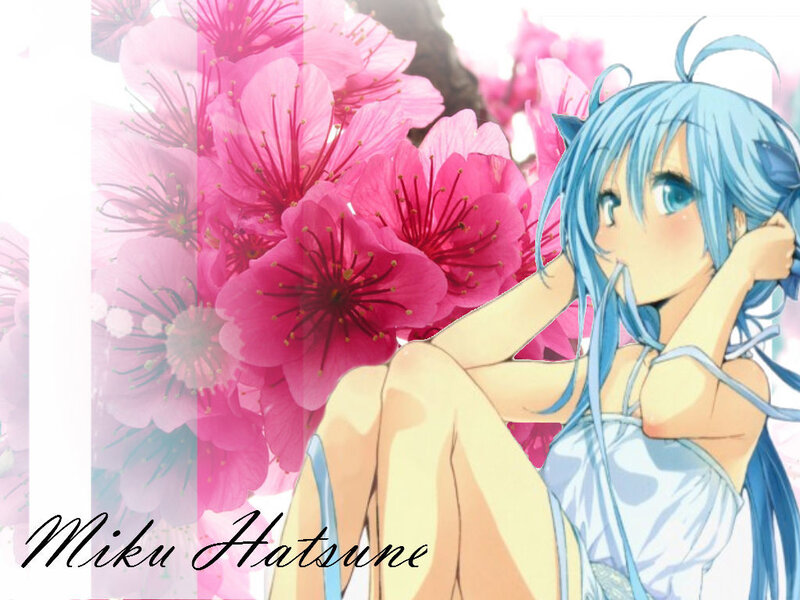 Anime girl with cherry blossoms
