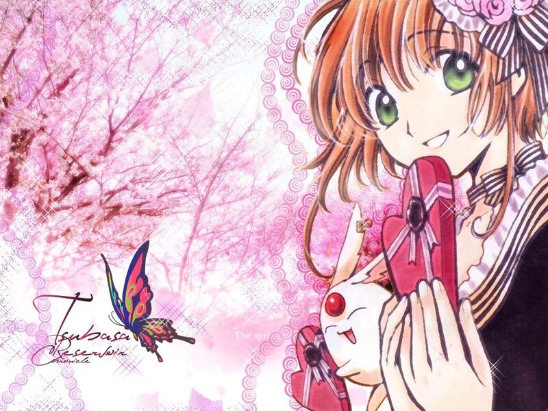 Anime girl with cherry blossoms