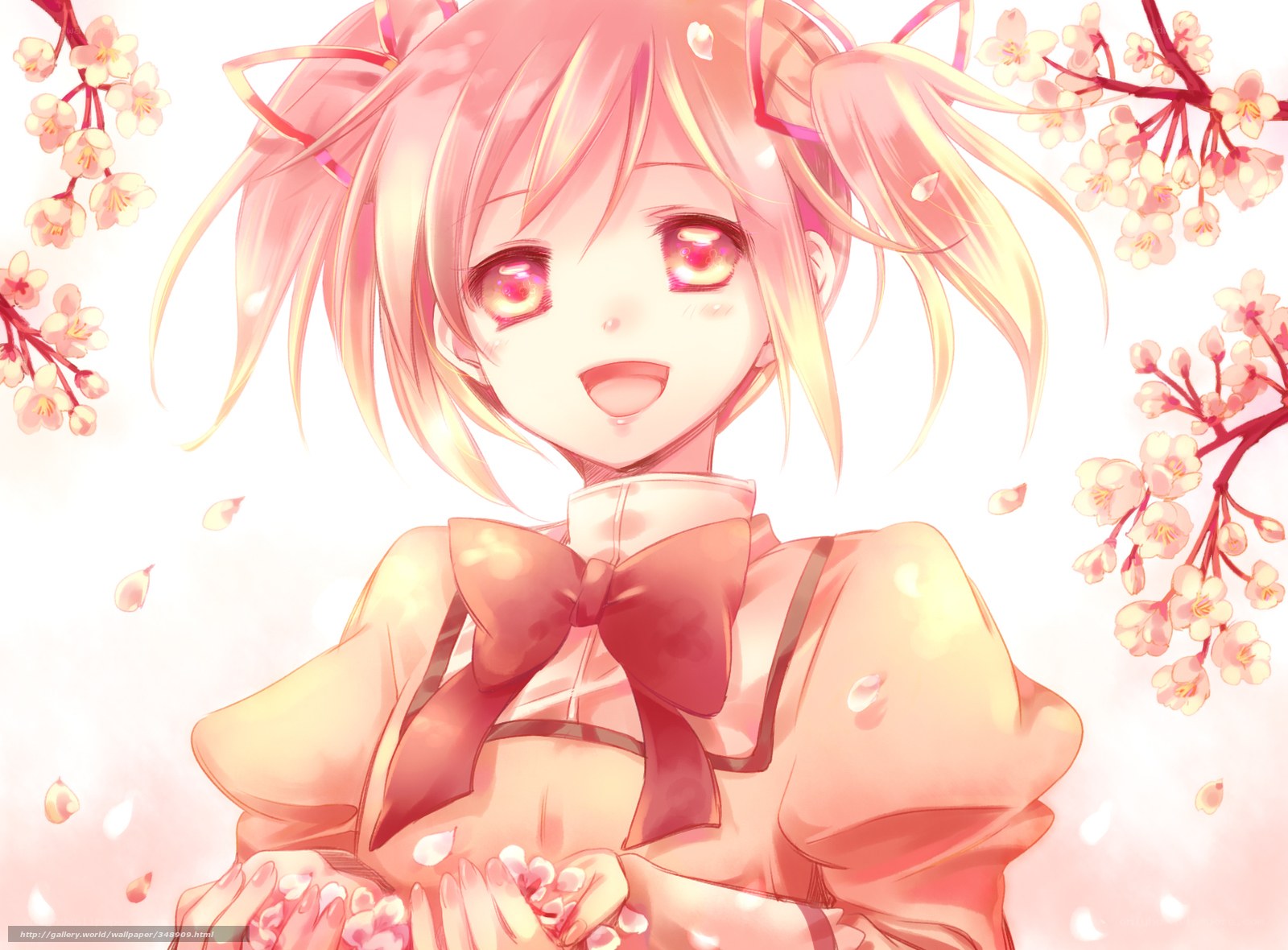 Anime girl with cherry blossoms