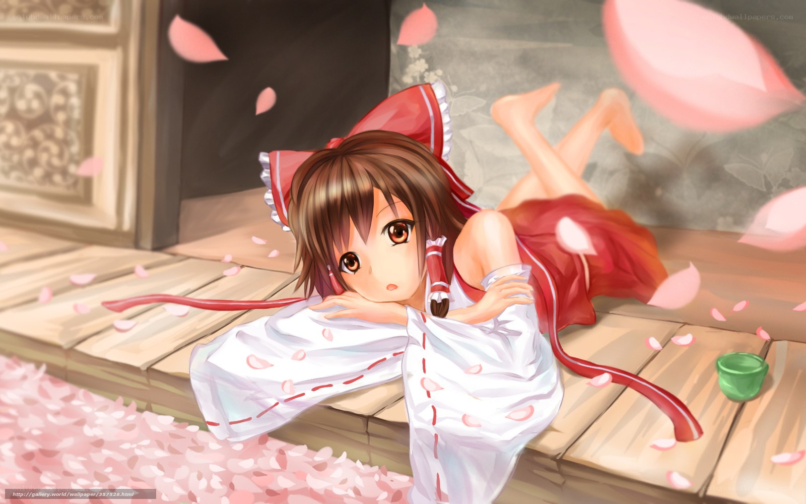 Anime girl with cherry blossoms