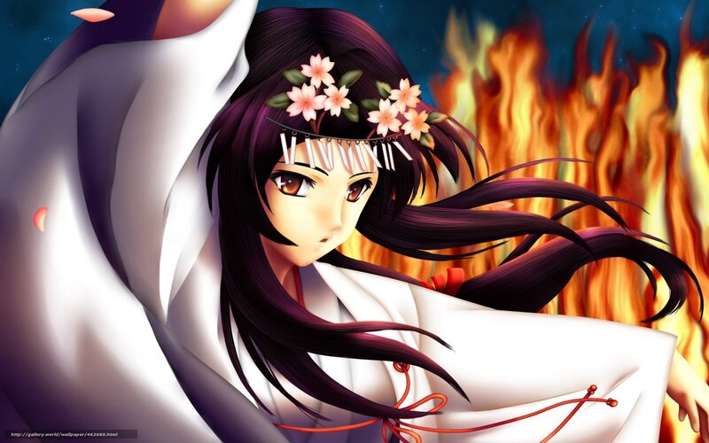 anime girl with cherry blossoms