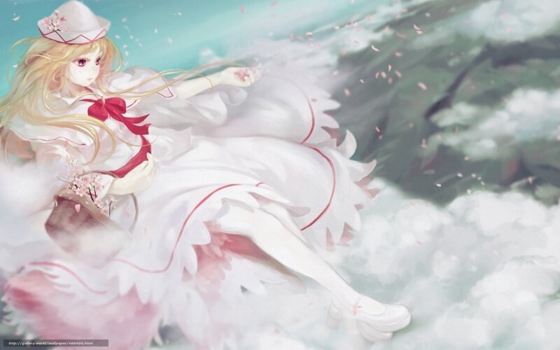 Anime girl with cherry blossoms