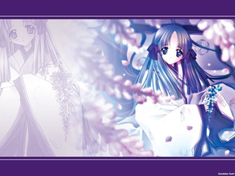 anime girl with cherry blossoms